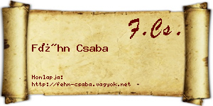 Féhn Csaba névjegykártya